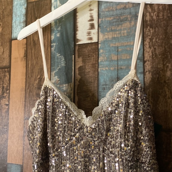 Wild fable silver sequins and lace trim stretchy dress - Picture 12 of 16